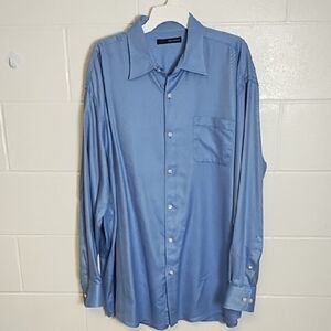 Greg Norman Collection Blue & White Soft Shirt XXL Long Sleeves